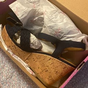 Jelly Pop comfort fit navy canvas 7.5 high heels “Panke”